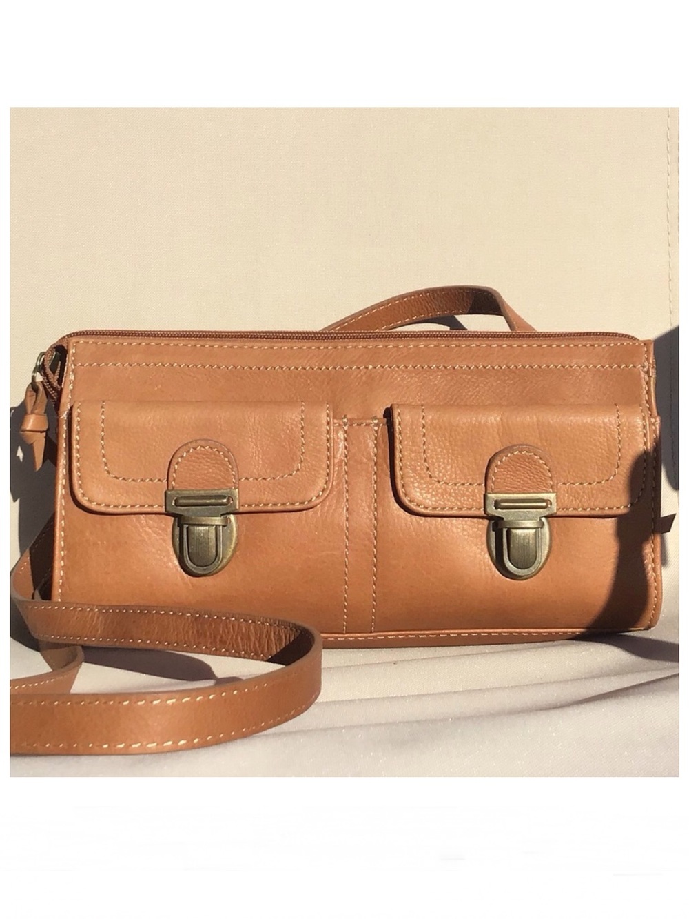 Fossil Tan Leather Bag